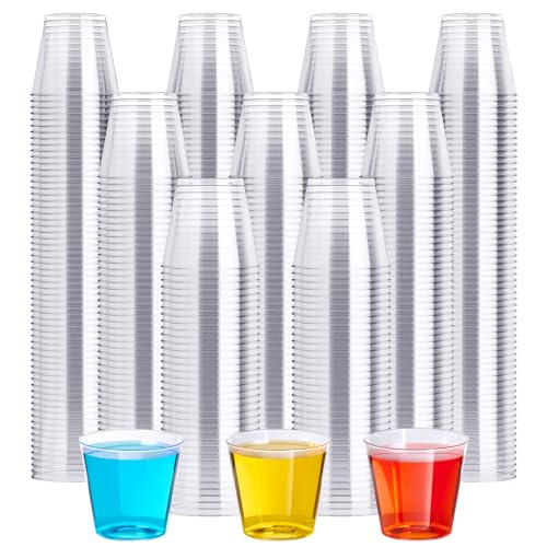 JOLLY PARTY 1 oz Plastic Shot Glasses 1000 Pack Disposable Tasting Cups