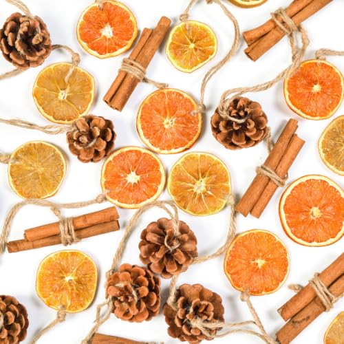 Christmas Dried Orange Slices Pine Cones Cinnamon Sticks Craft Set - 50 Pack