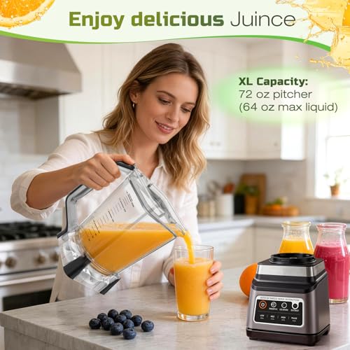 72oz Ninja Blender Replacement Pitcher Compatible with BN750 BN751 BN801