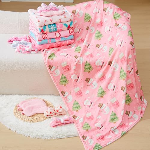 Fanfanwin Christmas in July Sleepover Party Set Pink Snowman - 18 Pcs Girls Gift
