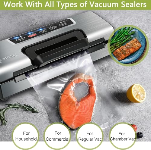 Potane 8 Pack 8x20 Inch Vacuum Sealer Bags - Heavy Duty, Smell-Proof Food Storage Rolls