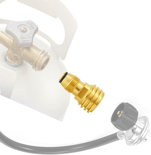 Hooshing Propane Tank Adapter - Converts POL LP Tank Valve to QCC1 | Durable Solid Brass Design