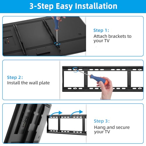 HOME VISION Heavy Duty Fixed TV Wall Mount 48-120 Inch Model 8801/ Supports Up to 264 lbs
