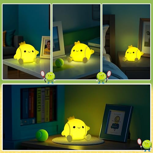 Tennis Gifts, Tennis Ball Night Light for Boys-Rechargeable Squishy Silicone Lamp,Cute Tennis Ball lamp for Tennis Sports Lovers Boys Girls Birthday Gifts