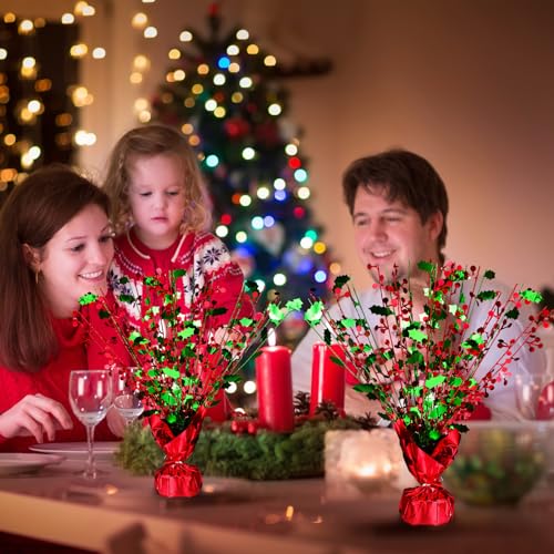 12 Pieces Christmas Table Decoration Xmas Metallic Gleam Foil Spray