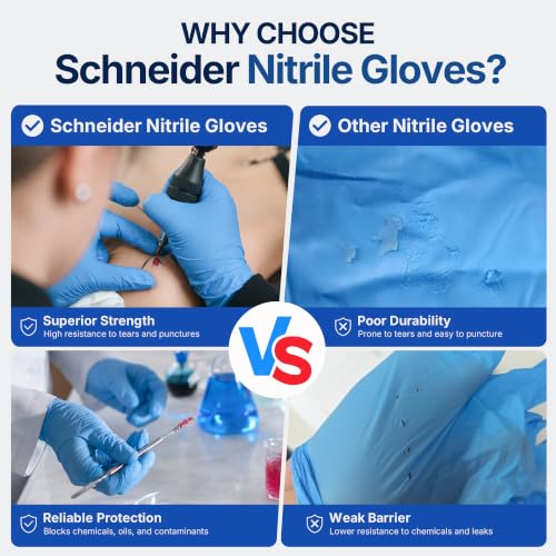 Schneider Disposable Latex-Free Powder-Free Medical Exam Gloves Medium - 1000 Pack