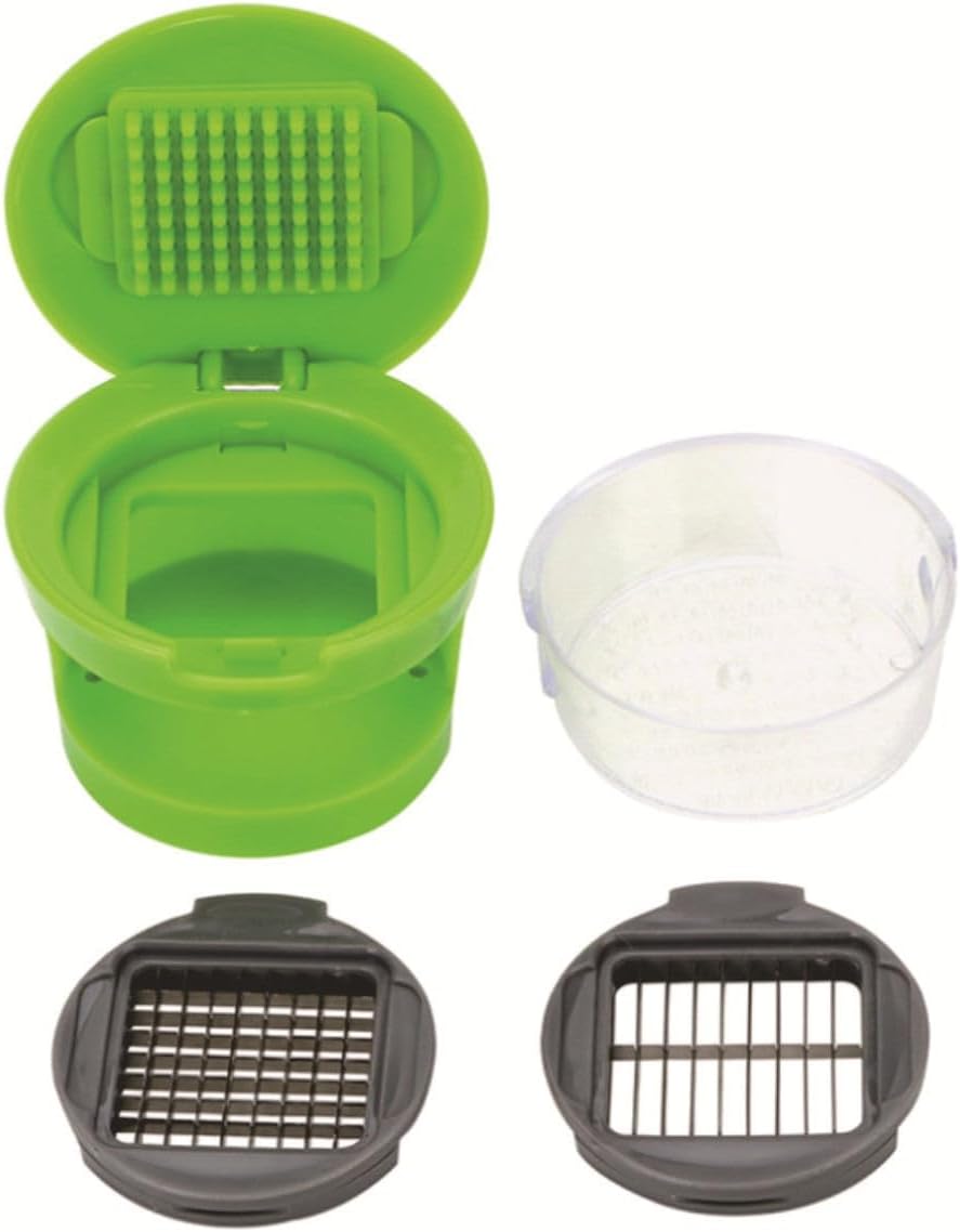 Skiennix Premium Stainless Steel Garlic Press - Multifunctional Mincer, Slicer & Grater for Home & Restaurant
