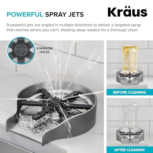 Kraus CleanMate Glass Rinser for Kitchen Sink - Spot-Free Stainless Steel KGR-500SFS