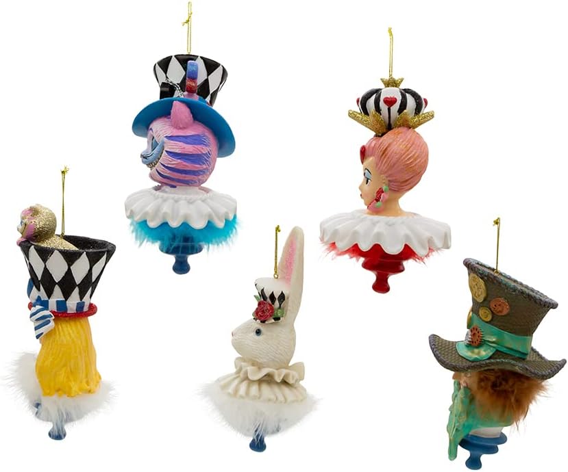 Kurt Adler 6.25-Inch Resin Hollywood Hats Ornament Set - 5 Unique Designs for Festive Decor