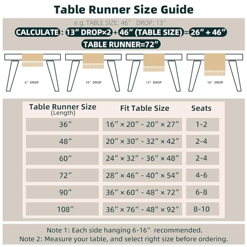 FEXIA Boho Rustic Table Runner 12x90 Inches Brown with Tassels for Fall Home Decor