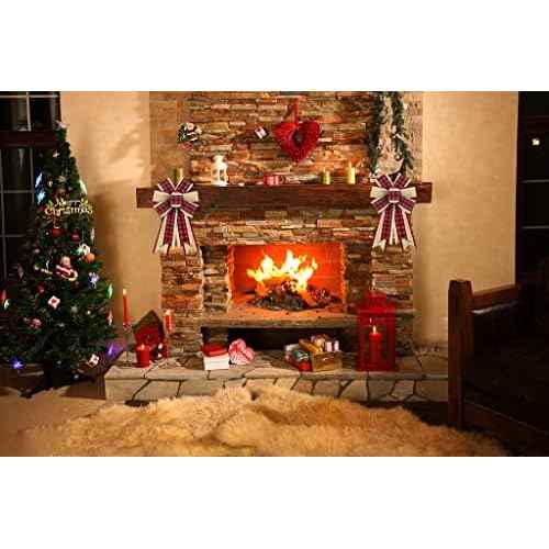 2pcs Valentine's Day Wreath Bows Valentines Bows Red Brown Buffalo Plaid Burlap Bows for Wreaths, Valentines Ribbon Bows Tree Topper Bows for Home Indoor Outdoor Decoration Wreath Ornament Supplies