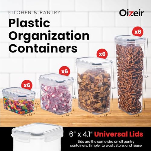 Oizeir 24-Pack Airtight Food Storage Containers with Lids - Pantry Organization
