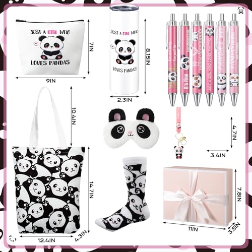Wonderjune Panda Gift Set for Girls Teens - Christmas Gift with Tote, Cup, Socks & More
