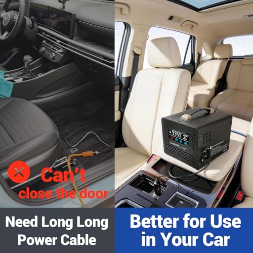 Charmline Smart Ozone Generator for Car & Home 12V/120V Dual Power with Remote - Black 2-in-1