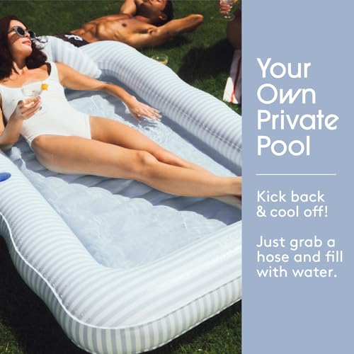 FUNBOY XL Pool Float Lounger with Custom Pillow & Cup Holder - Blue