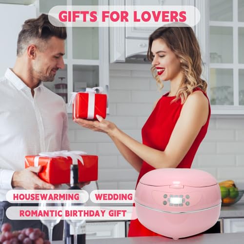 Peach Heart Shape Rice Cooker 8 Cup Cooked, 4 Uncooked Rice,