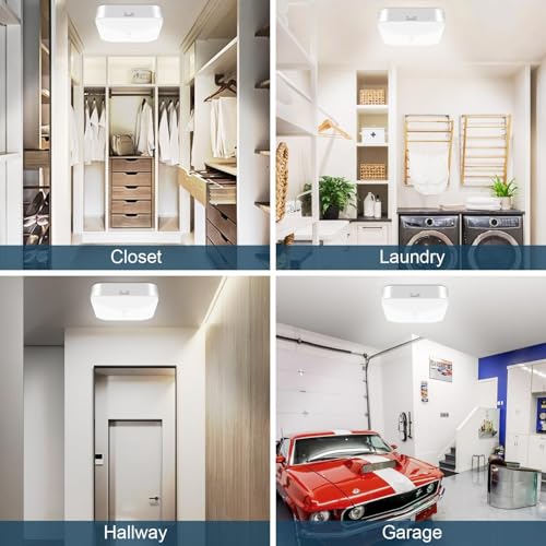 WhitePoplar Rechargeable Motion Sensor Ceiling Light 2 Pack - 500LM Wireless LED