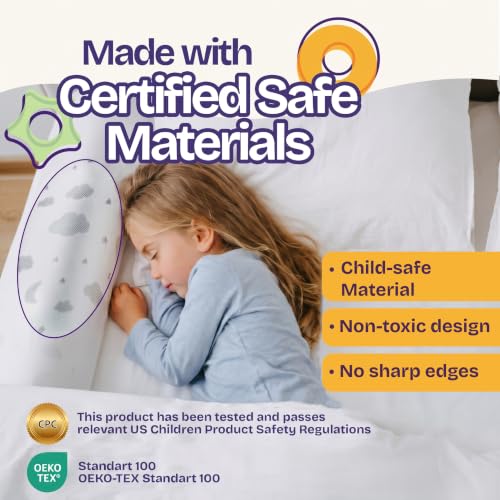 2 Pack Toddler Bed Bumpers with Non-Slip Convex Foam Guard for Twin, Queen & King Beds