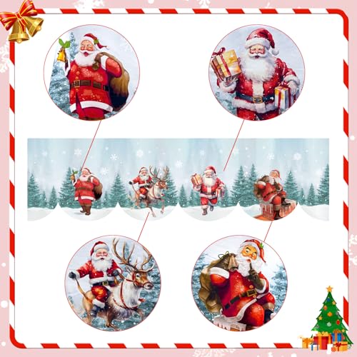AerWo Santa Christmas Mantel Scarf 79×20 Inch Fireplace Decor, Santa Claus Design