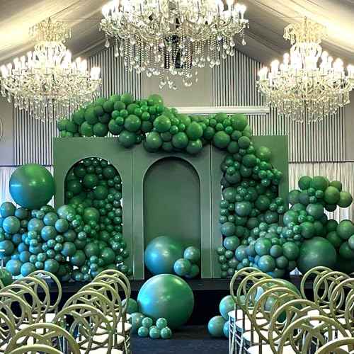PartyWoo Dark Green Balloons 50 pcs 12 Inch Pearl Hunter Emerald Forest Green Balloons for Baby Shower Graduation Christmas Jungle Safari Birthday Party Decorations Green-Z01