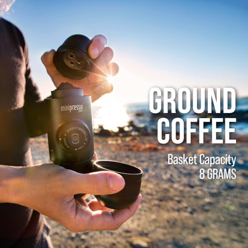 Portable Espresso Machine with Black Finish - Manual Coffee Maker for Camping & Travel