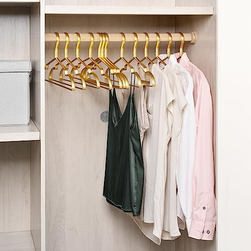 20 Pack Matte Gold Aluminum Coat Hangers - 16.5 x 8.27 Inches, Durable & Elegant