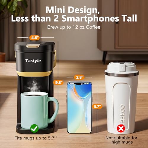 Mini Single Serve Coffee Maker with Handle - Black & Gold