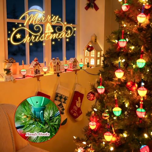 Brightown 7.5 ft Multicolor Christmas Bubble Lights - 7 Bulbs 12in Lead