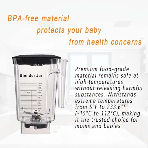 90oz Blender Jar Replacement for Blendtec Food-Grade BPA-Free Container
