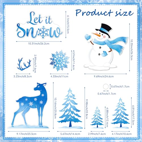 Pasimy Let It Snow 29 Pcs Refrigerator Magnets – Snowman & Snowflake Holiday Decor