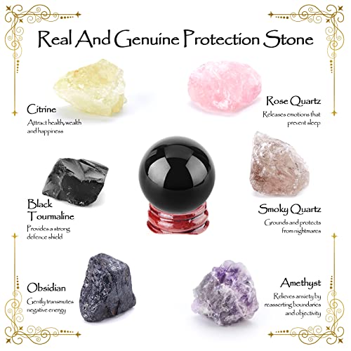 Protection Witchcraft Supplies Kit - 130 Pack with Herbs Crystals Candles for Beginners Black 130 Pack