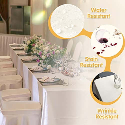 BRILLMAX 6 Pack Ivory Tablecloths 90x132 Inch for 6ft Rectangle Tables