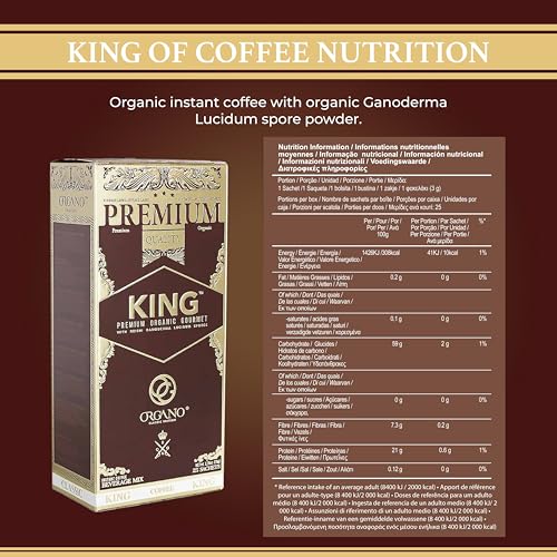 ORGANO King of Coffee, 100% Certified Ganoderma Lucidum (25 Sachets)