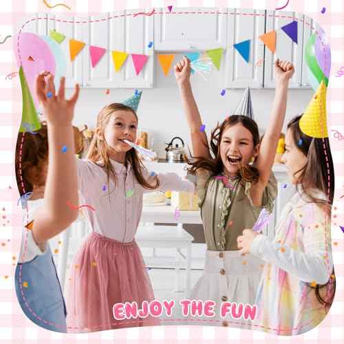 24 Pcs Party Blowers Noise Makers Mermaid Unicorn Pink Purple Pastel Party Horns Favor Glitter Metallic Fringed Blowers Favors for Kids Girl Adults Birthday Christmas New Years Eve Supplies