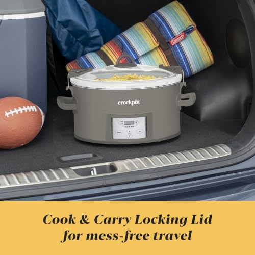 Crockpot® 7-Quart Programmable Slow Cooker with Locking Lid, Grey