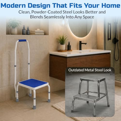 Adjustable Step Stool with Handle for Seniors 300 lb Capacity - Platinum Health