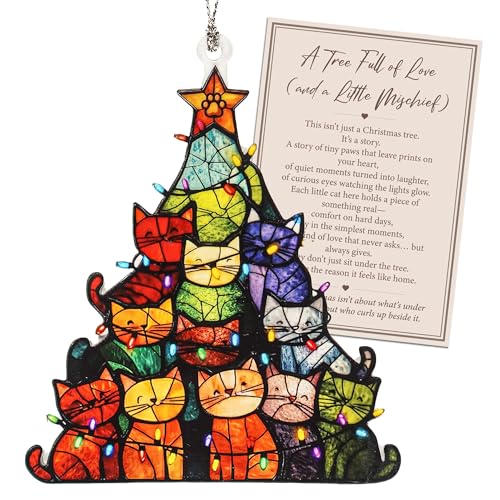 Alcarin Cattree02 Cat Lover Christmas Ornament - Holiday Keepsake & Gift
