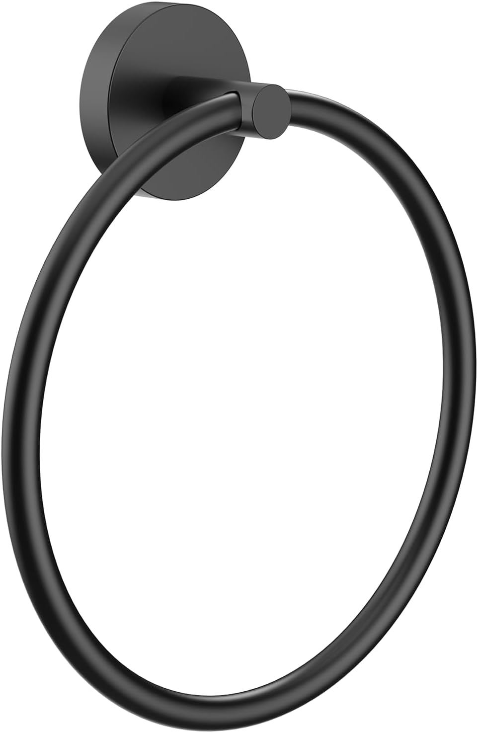 Skiennix Hand Towel Holder - Matte Black Stainless Steel Towel Ring for Bathroom Wall | Round Design