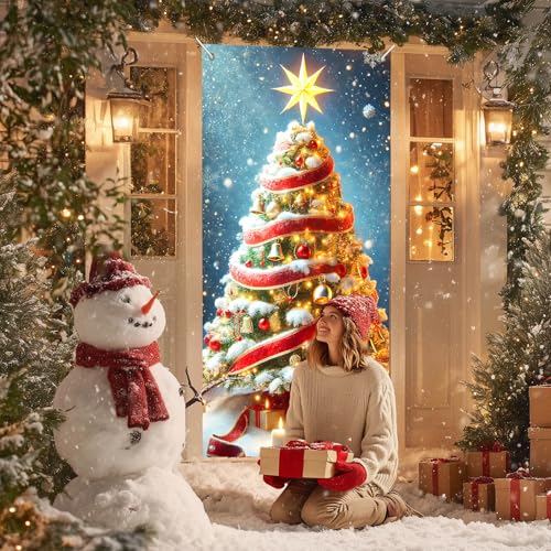 IVN Star Tree Christmas Door Banner 71 x 35 in — Star Tree variation