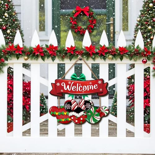Christmas Wreath 11.8×9.8 Inch Winter Xmas HoHoHo Home Party Decor