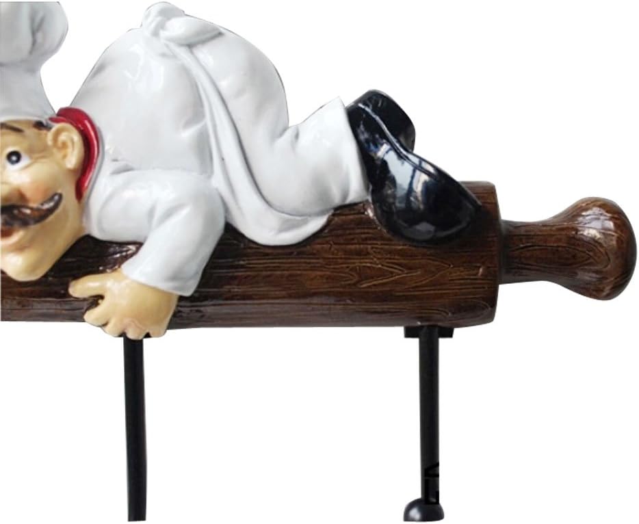 Fat Chef Figurine Wall Hooks - Cute Kitchen & Bakery Decor for Oven Gloves & Aprons