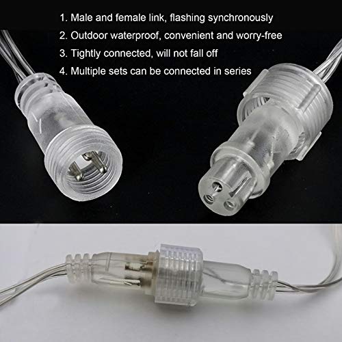 FATONESA 13FT-96LED Extendable Icicle Christmas Fairy String Lights Warm White 8 Modes