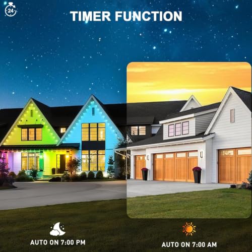 150FT Outdoor RGB LED Light Strips with App Control Waterproof IP67 Halloween Christmas