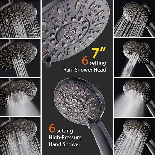 7-Inch High Pressure Rain & Handheld Shower Head Combo - Oil Rubbed Bronze, 2.5 GPM