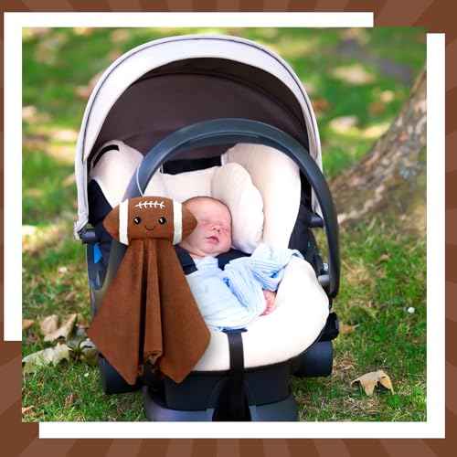 15 Inches Cute Football Security Blanket Football Baby Stuff Lovely Plush Sleeping Snuggle Gifts Sport Nursery Baby Shower Decor for Newborn Toddler Stuffed Snuggle