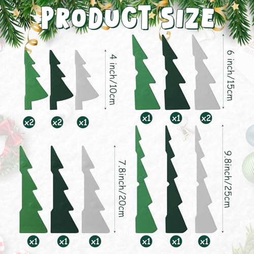 Chiisong 15Pcs Honeycomb Christmas Tree Set - Dark Green, Light Green, Gray