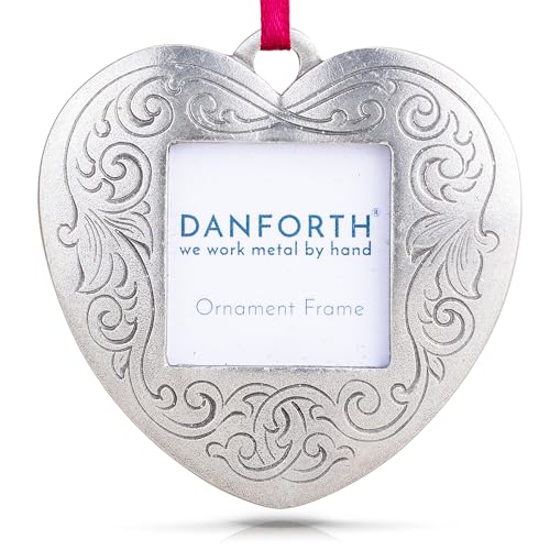 DANFORTH Victorian Heart Pewter Photo Frame Ornament | Keepsake Gift for Mom