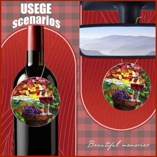 Funny Ornament Hanging Christmas Tree Ornaments,Stained Glass Style Wine,Holiday Keepsake for Xmas Tree Decoration