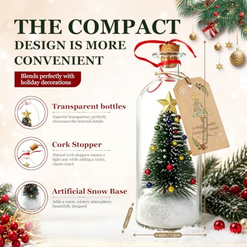 Recordable Christmas Tree Ornament with Message Bottle – White, Voice Recording Decor