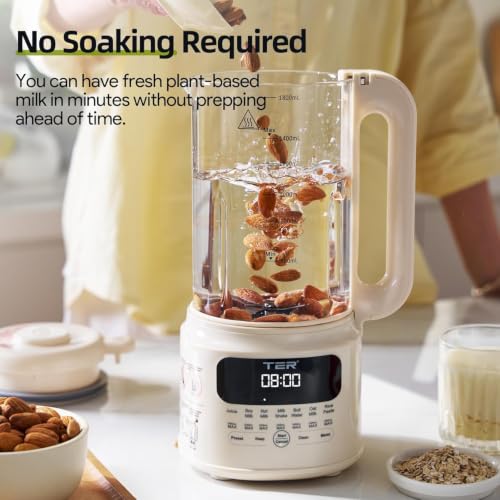 61oz Glass Nut Milk Maker Machine for Almond Oat Soy Milk - BPA-Free